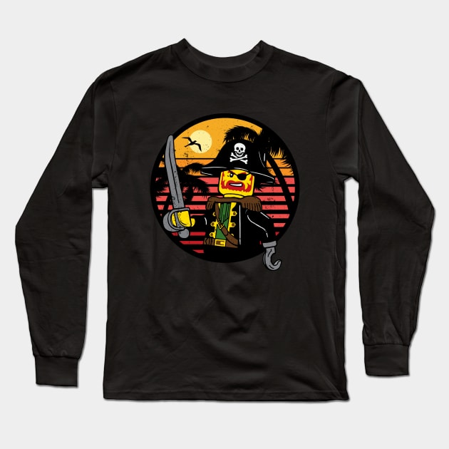 Pirates Captain Brick Beard Long Sleeve T-Shirt by The Brick Dept